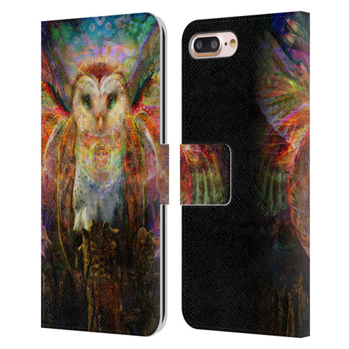 Jumbie Art Visionary Owl Leather Book Wallet Case Cover For Apple iPhone 7 Plus / iPhone 8 Plus