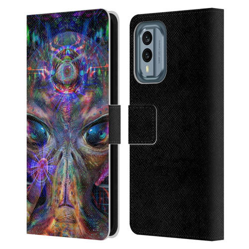 Jumbie Art Visionary Alien Leather Book Wallet Case Cover For Nokia X30