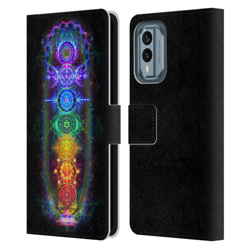 Jumbie Art Visionary Chakras Leather Book Wallet Case Cover For Nokia X30