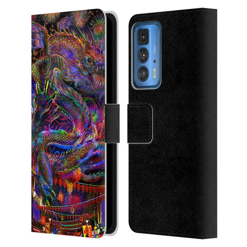 Jumbie Art Visionary Dragon Leather Book Wallet Case Cover For Motorola Edge 20 Pro