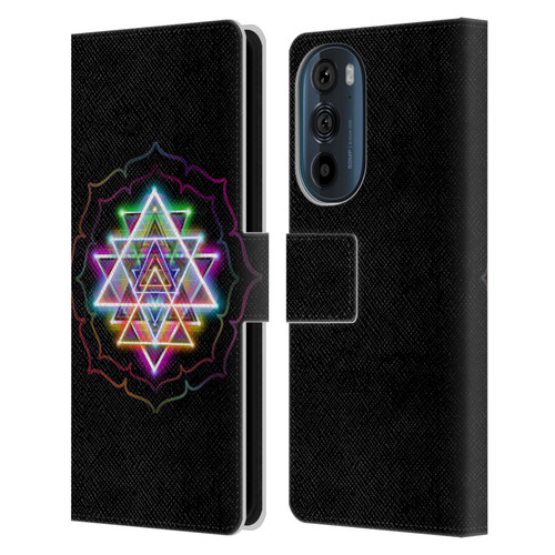 Jumbie Art Visionary Sri Yantra Leather Book Wallet Case Cover For Motorola Edge 30