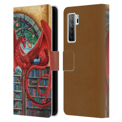 Carla Morrow Dragons Gateway Of Knowledge Leather Book Wallet Case Cover For Huawei Nova 7 SE/P40 Lite 5G