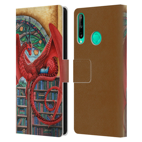 Carla Morrow Dragons Gateway Of Knowledge Leather Book Wallet Case Cover For Huawei P40 lite E