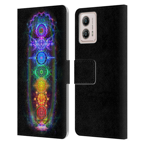 Jumbie Art Visionary Chakras Leather Book Wallet Case Cover For Motorola Moto G53 5G