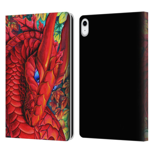 Carla Morrow Dragons Red Autumn Dragon Leather Book Wallet Case Cover For Apple iPad 10.9 (2022)