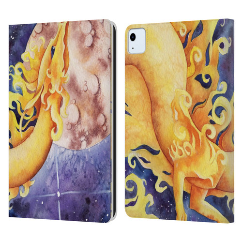 Carla Morrow Dragons Golden Sun Dragon Leather Book Wallet Case Cover For Apple iPad Air 2020 / 2022