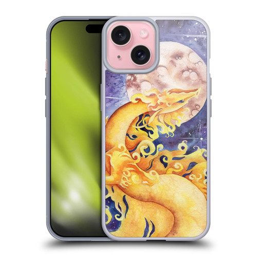 Carla Morrow Dragons Golden Sun Dragon Soft Gel Case for Apple iPhone 15