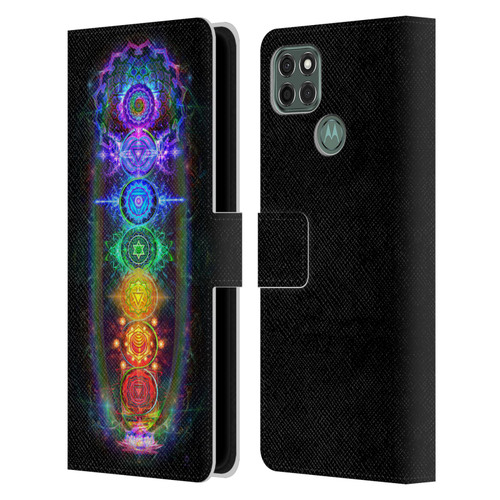 Jumbie Art Visionary Chakras Leather Book Wallet Case Cover For Motorola Moto G9 Power