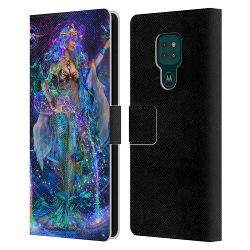 Jumbie Art Visionary Aquarius Leather Book Wallet Case Cover For Motorola Moto G9 Play