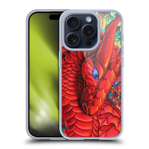 Carla Morrow Dragons Red Autumn Dragon Soft Gel Case for Apple iPhone 15 Pro