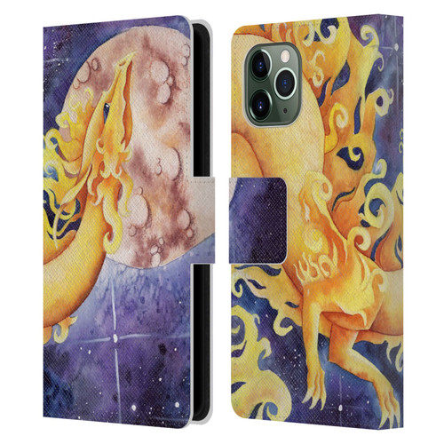 Carla Morrow Dragons Golden Sun Dragon Leather Book Wallet Case Cover For Apple iPhone 11 Pro