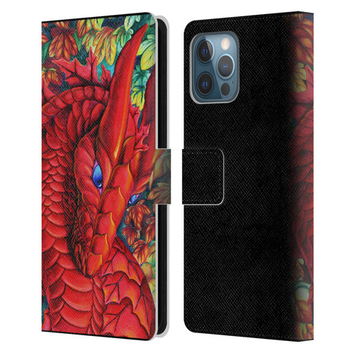 Carla Morrow Dragons Red Autumn Dragon Leather Book Wallet Case Cover For Apple iPhone 12 Pro Max