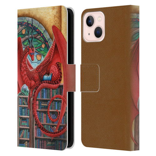 Carla Morrow Dragons Gateway Of Knowledge Leather Book Wallet Case Cover For Apple iPhone 13