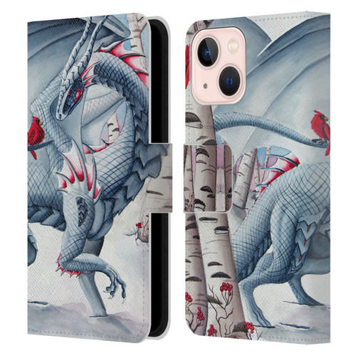 Carla Morrow Dragons Lady Of The Forest Leather Book Wallet Case Cover For Apple iPhone 13 Mini