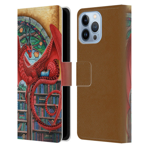 Carla Morrow Dragons Gateway Of Knowledge Leather Book Wallet Case Cover For Apple iPhone 13 Pro Max