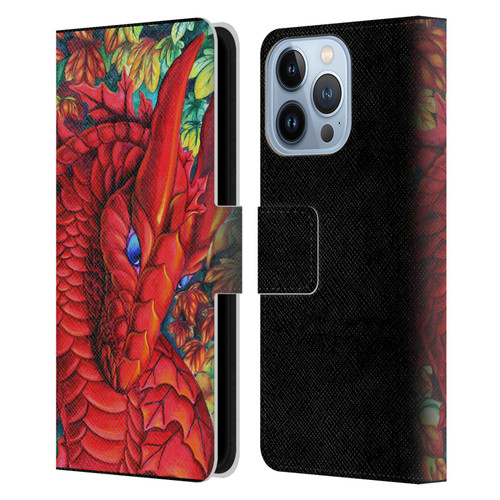 Carla Morrow Dragons Red Autumn Dragon Leather Book Wallet Case Cover For Apple iPhone 13 Pro