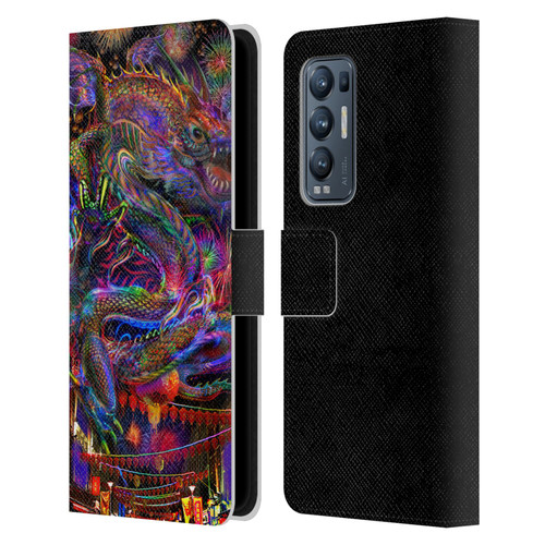 Jumbie Art Visionary Dragon Leather Book Wallet Case Cover For OPPO Find X3 Neo / Reno5 Pro+ 5G