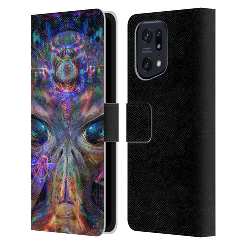 Jumbie Art Visionary Alien Leather Book Wallet Case Cover For OPPO Find X5 Pro
