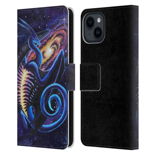 Carla Morrow Dragons Galactic Entrancement Leather Book Wallet Case Cover For Apple iPhone 15
