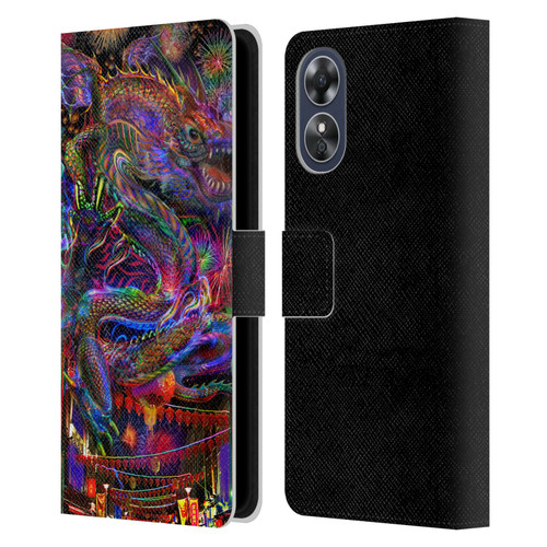 Jumbie Art Visionary Dragon Leather Book Wallet Case Cover For OPPO A17