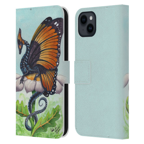 Carla Morrow Dragons The Monarch Leather Book Wallet Case Cover For Apple iPhone 15 Plus