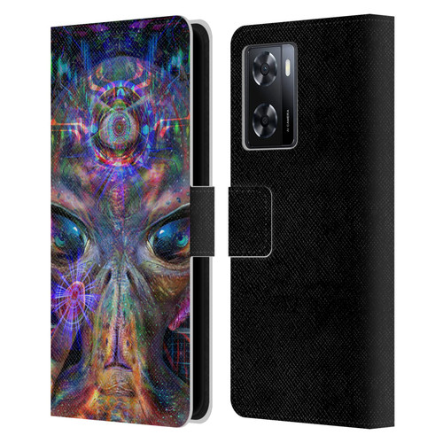 Jumbie Art Visionary Alien Leather Book Wallet Case Cover For OPPO A57s