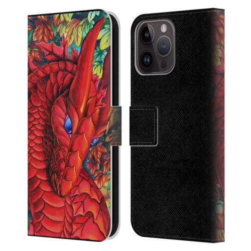 Carla Morrow Dragons Red Autumn Dragon Leather Book Wallet Case Cover For Apple iPhone 15 Pro Max