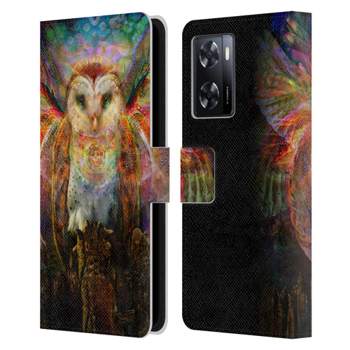 Jumbie Art Visionary Owl Leather Book Wallet Case Cover For OPPO A57s