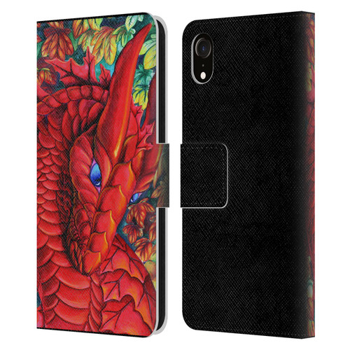 Carla Morrow Dragons Red Autumn Dragon Leather Book Wallet Case Cover For Apple iPhone XR
