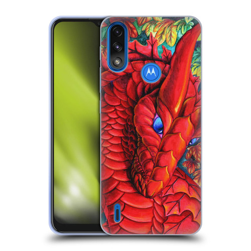 Carla Morrow Dragons Red Autumn Dragon Soft Gel Case for Motorola Moto E7 Power / Moto E7i Power