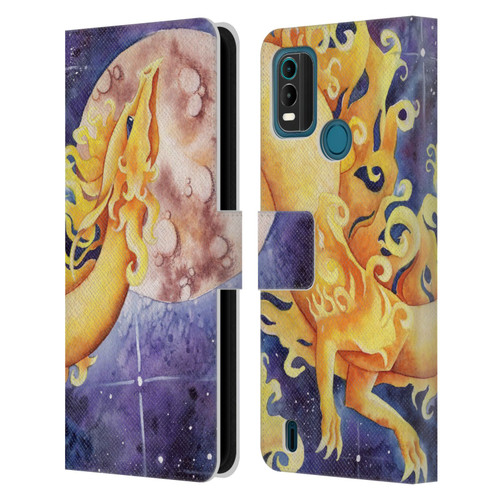 Carla Morrow Dragons Golden Sun Dragon Leather Book Wallet Case Cover For Nokia G11 Plus