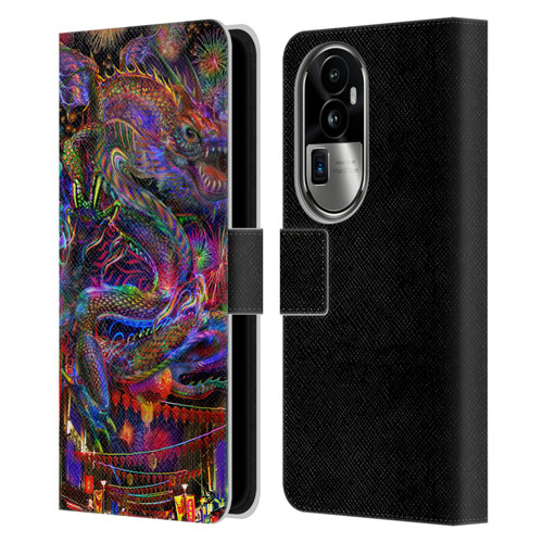 Jumbie Art Visionary Dragon Leather Book Wallet Case Cover For OPPO Reno10 Pro+
