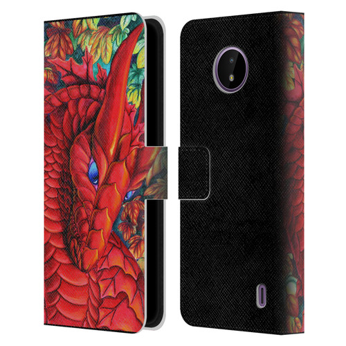 Carla Morrow Dragons Red Autumn Dragon Leather Book Wallet Case Cover For Nokia C10 / C20