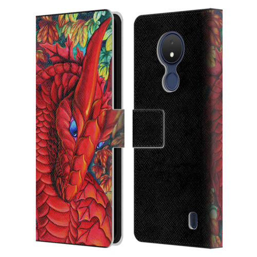 Carla Morrow Dragons Red Autumn Dragon Leather Book Wallet Case Cover For Nokia C21