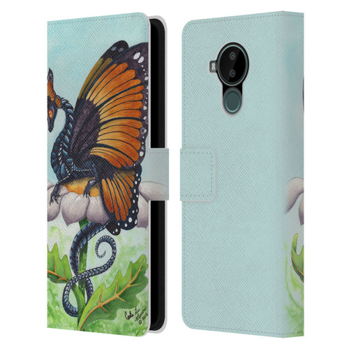 Carla Morrow Dragons The Monarch Leather Book Wallet Case Cover For Nokia C30