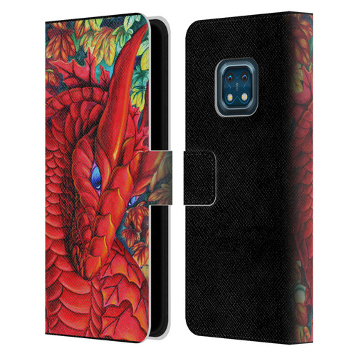 Carla Morrow Dragons Red Autumn Dragon Leather Book Wallet Case Cover For Nokia XR20