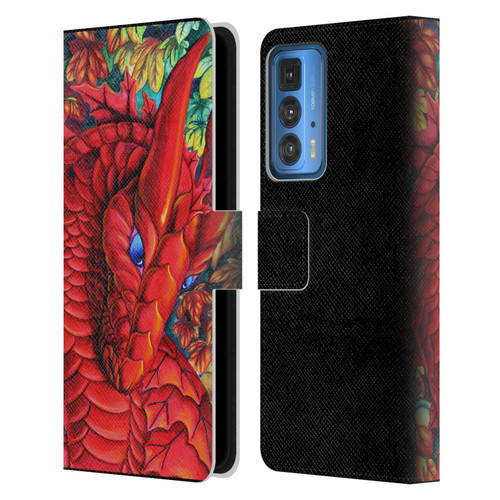 Carla Morrow Dragons Red Autumn Dragon Leather Book Wallet Case Cover For Motorola Edge 20 Pro