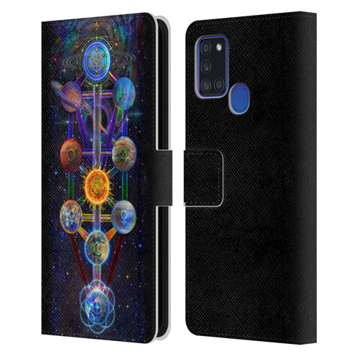 Jumbie Art Visionary Tree Of Life Leather Book Wallet Case Cover For Samsung Galaxy A21s (2020)