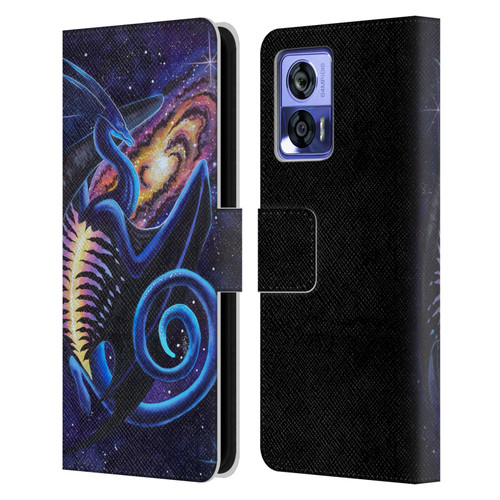 Carla Morrow Dragons Galactic Entrancement Leather Book Wallet Case Cover For Motorola Edge 30 Neo 5G