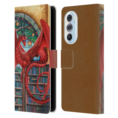 Carla Morrow Dragons Gateway Of Knowledge Leather Book Wallet Case Cover For Motorola Edge X30