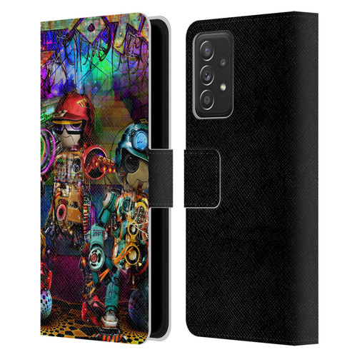 Jumbie Art Visionary Boombox Robots Leather Book Wallet Case Cover For Samsung Galaxy A53 5G (2022)