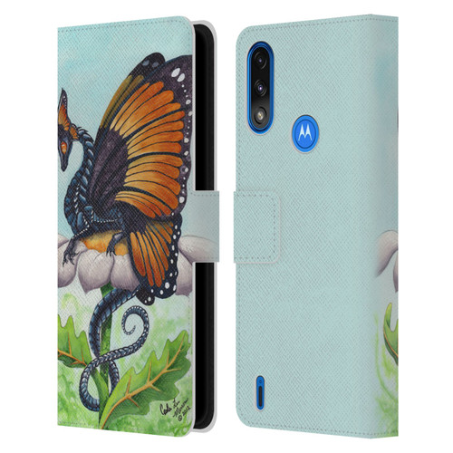Carla Morrow Dragons The Monarch Leather Book Wallet Case Cover For Motorola Moto E7 Power / Moto E7i Power