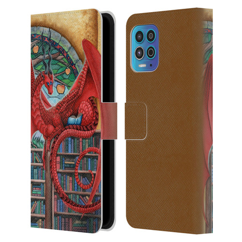 Carla Morrow Dragons Gateway Of Knowledge Leather Book Wallet Case Cover For Motorola Moto G100