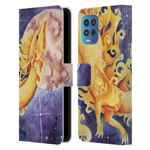 Carla Morrow Dragons Golden Sun Dragon Leather Book Wallet Case Cover For Motorola Moto G100