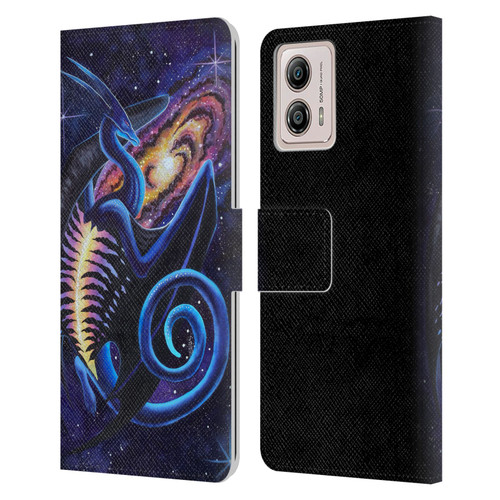 Carla Morrow Dragons Galactic Entrancement Leather Book Wallet Case Cover For Motorola Moto G53 5G