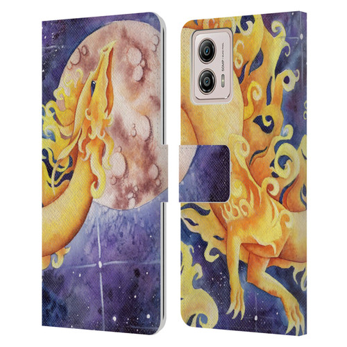 Carla Morrow Dragons Golden Sun Dragon Leather Book Wallet Case Cover For Motorola Moto G53 5G