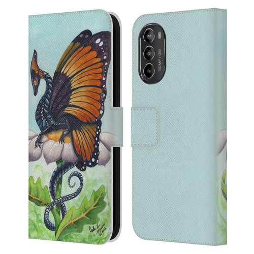 Carla Morrow Dragons The Monarch Leather Book Wallet Case Cover For Motorola Moto G82 5G
