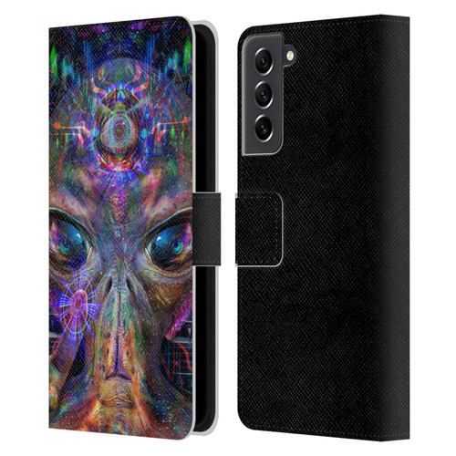 Jumbie Art Visionary Alien Leather Book Wallet Case Cover For Samsung Galaxy S21 FE 5G