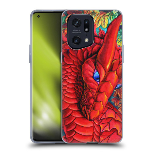 Carla Morrow Dragons Red Autumn Dragon Soft Gel Case for OPPO Find X5 Pro