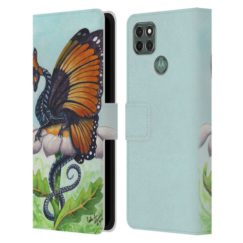 Carla Morrow Dragons The Monarch Leather Book Wallet Case Cover For Motorola Moto G9 Power